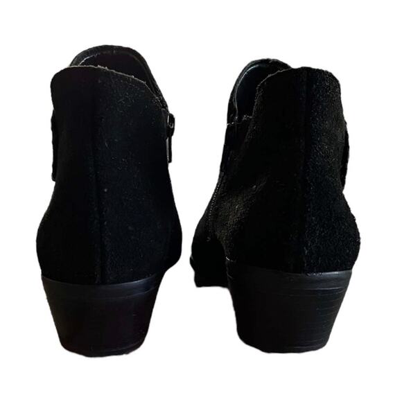 JACK ROGERS Peyton Black Suede Ankle Boots Leather Zipper Block Heels 7.5 EUC - Picture 4 of 11